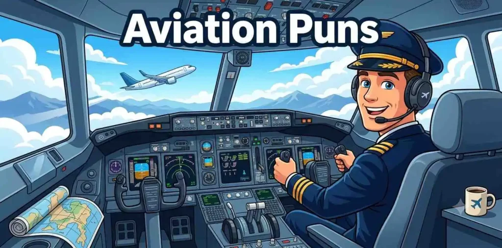 Happy pilot flying airplane