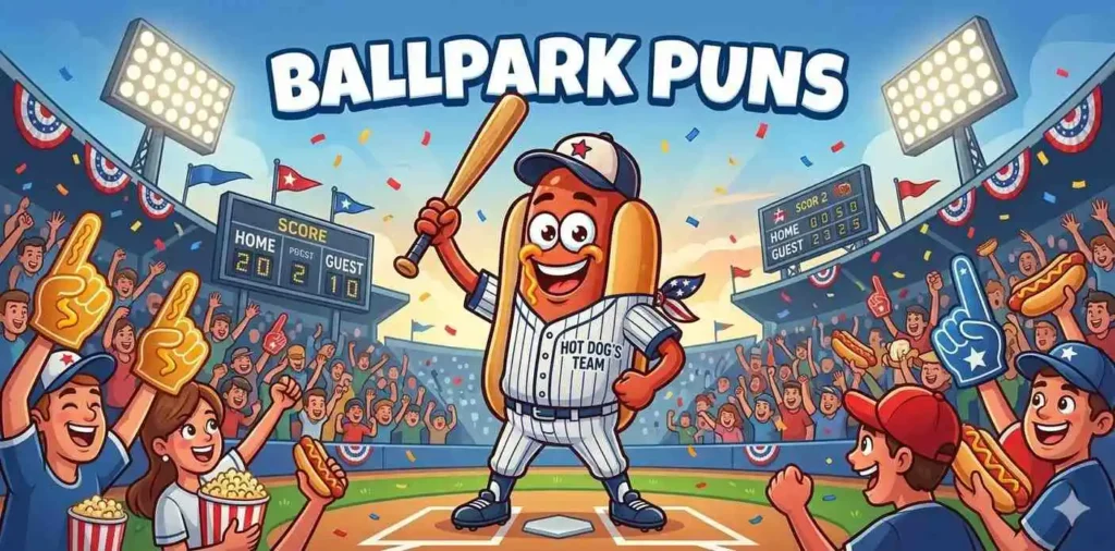 Hot dog mascot at stadium