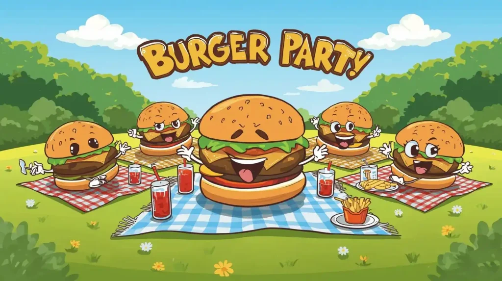 Burger picnic outdoor party