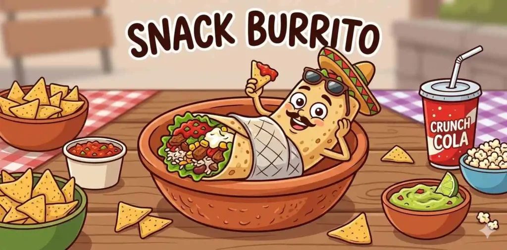 Funny burrito snack character