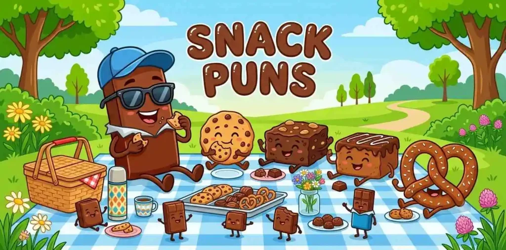 Chocolate snacks picnic scene