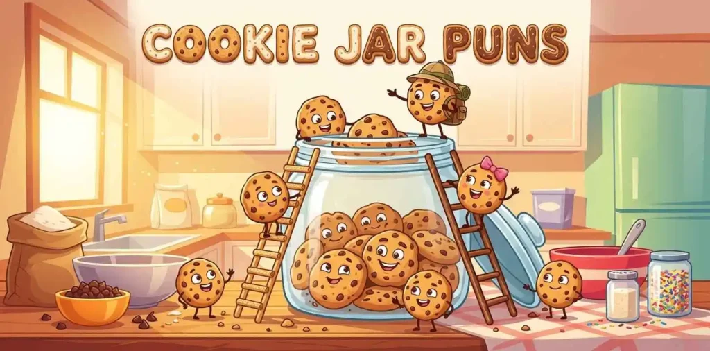 Happy cookies inside cookie jar