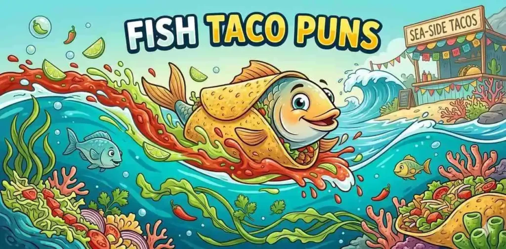 Funny fish taco character