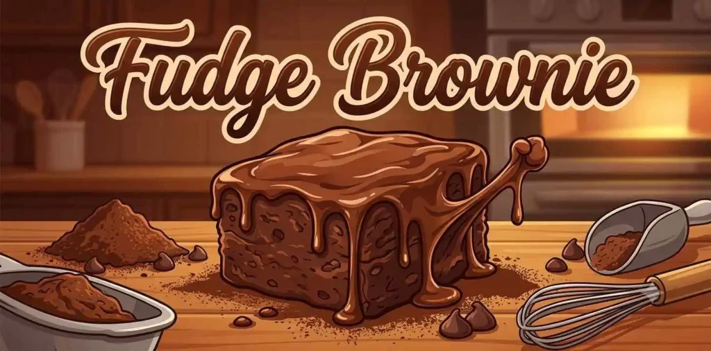Fudgy brownie dripping chocolate
