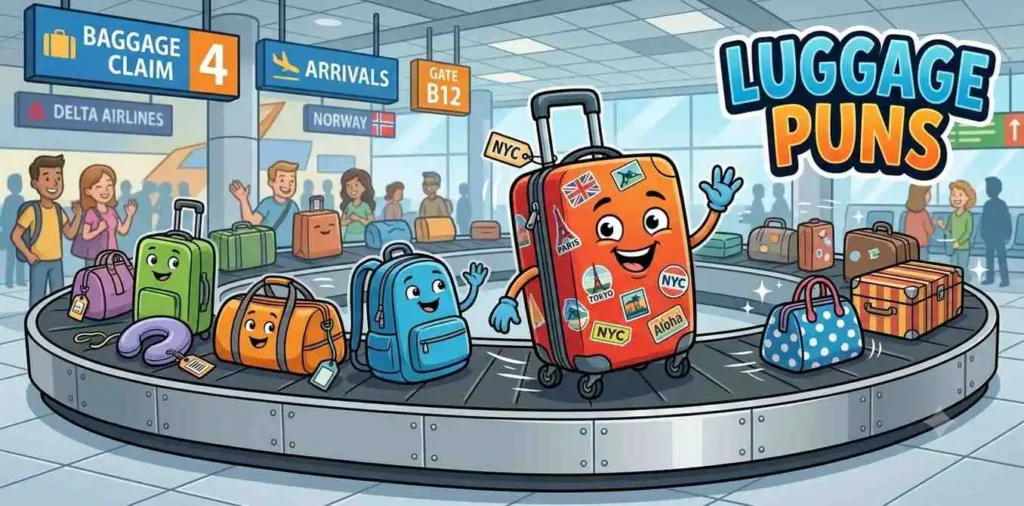 Funny rolling luggage mascot