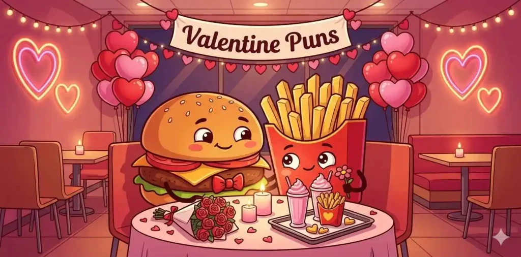 Romantic fast food scene