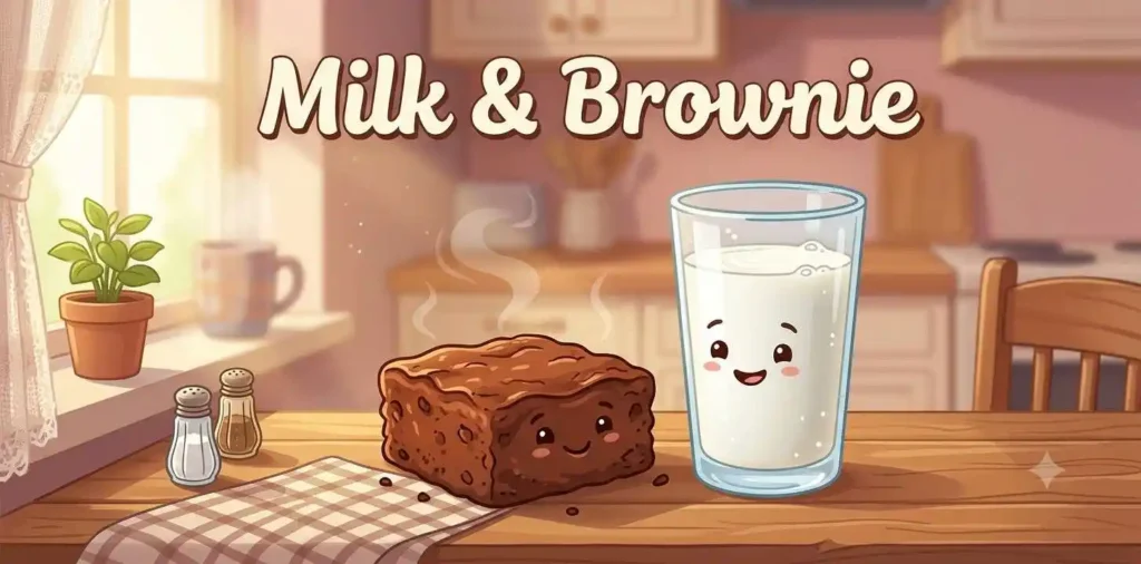 Milk and brownie happy pairing
