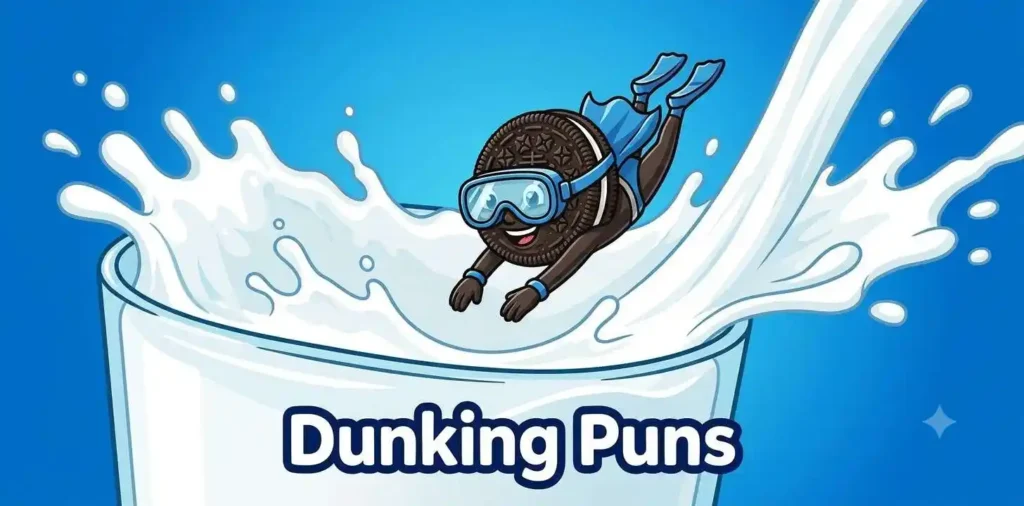 Funny Oreo dunking into milk