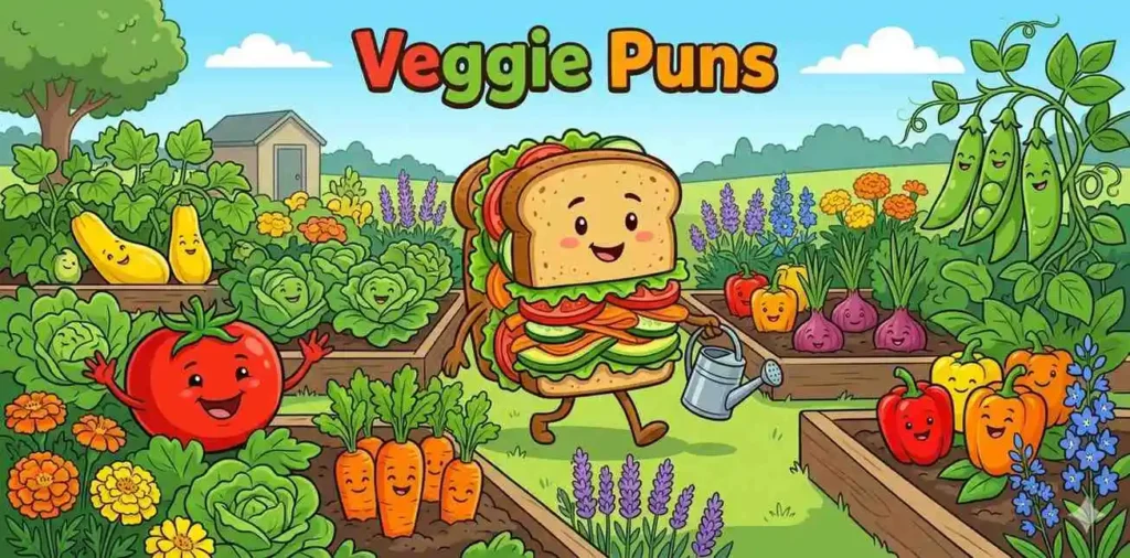Veggie sandwich in garden