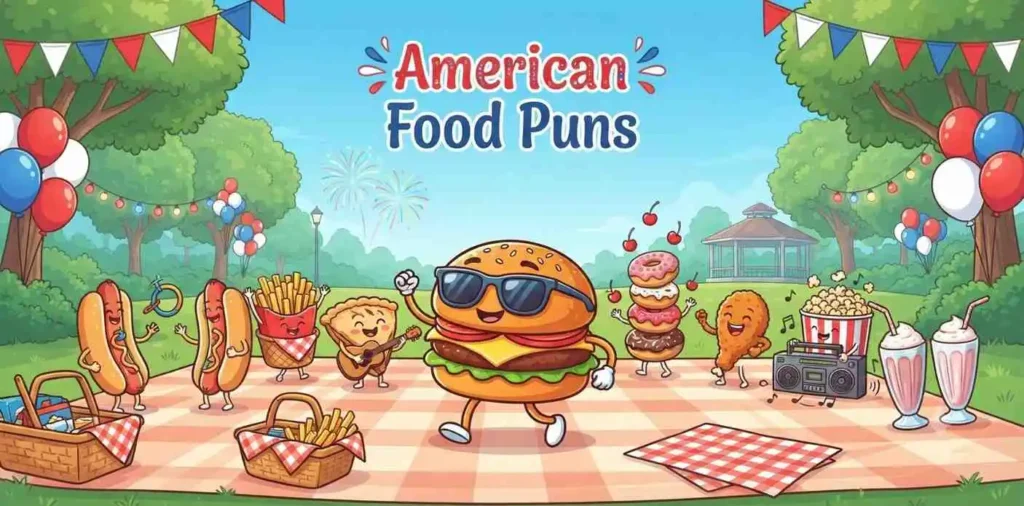 Happy American picnic foods
