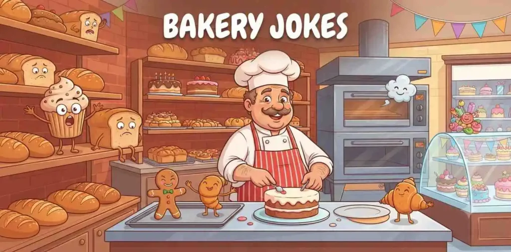Funny baker shop scene