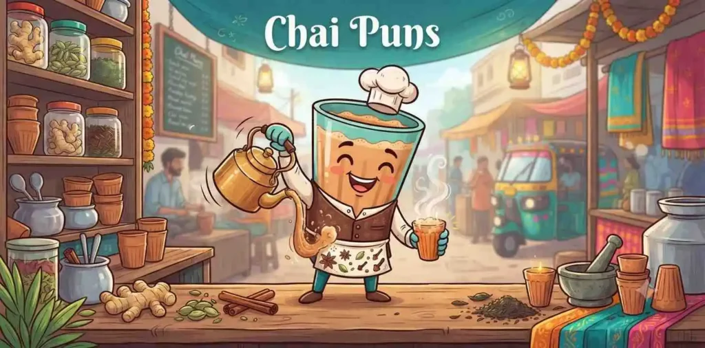 Funny chai cup character