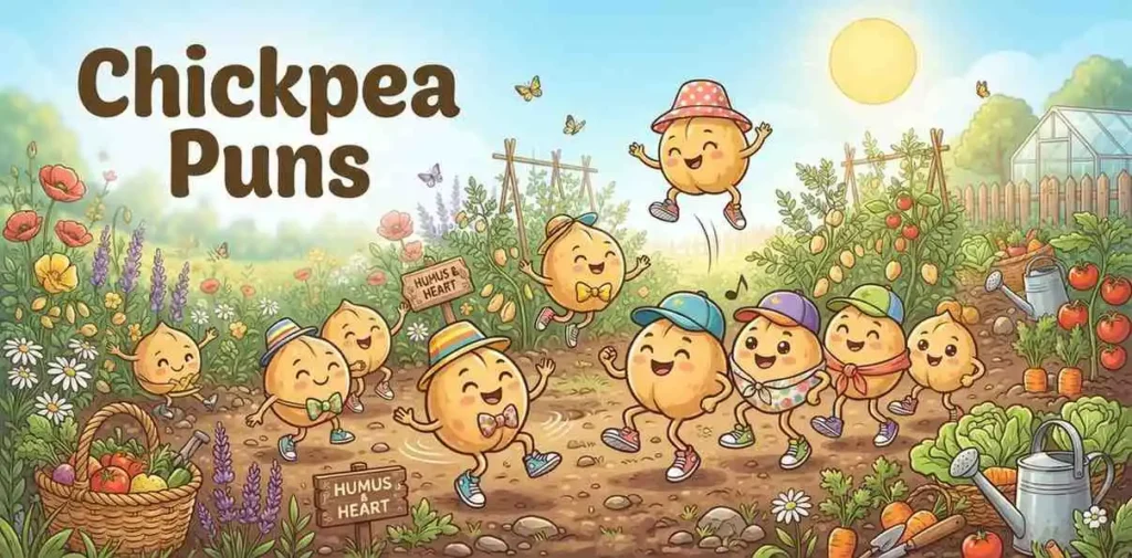 Cute dancing chickpea friends