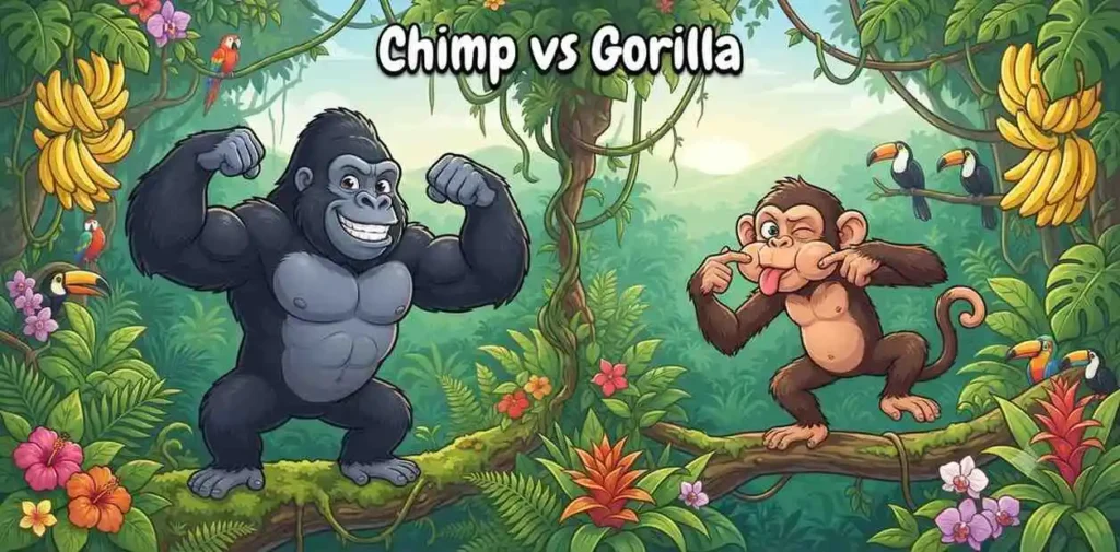 Gorilla and chimp comparison