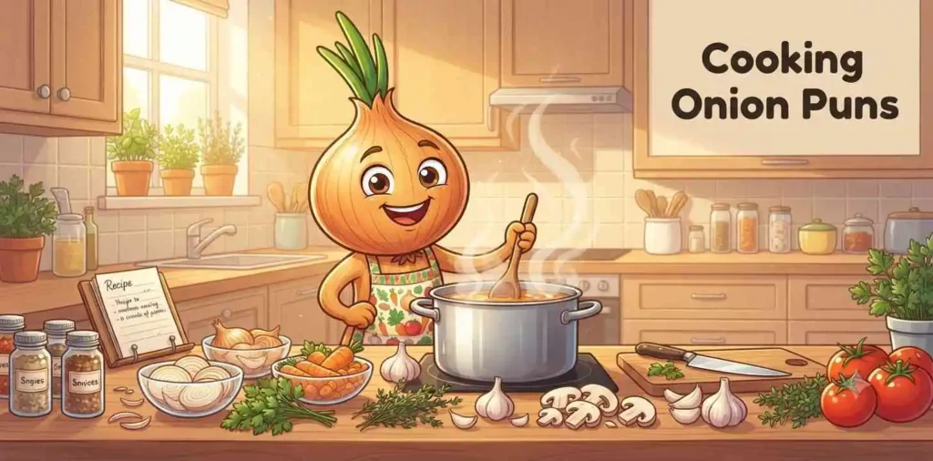 onion cooking happily