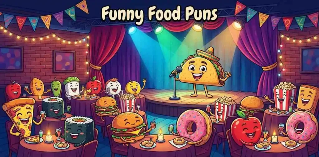 Funny food comedy stage