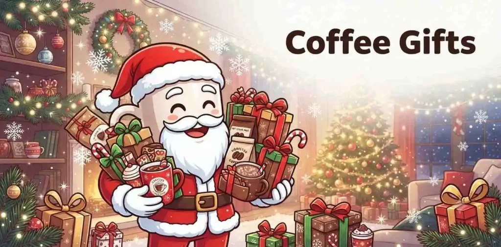 Coffee gift holiday scene