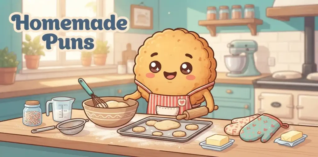 Homemade biscuit baking scene