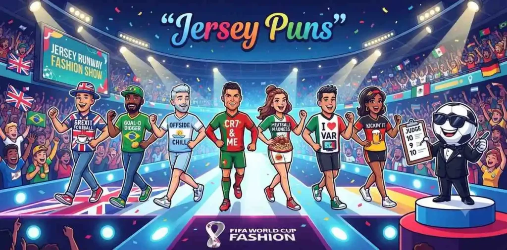 Fans wearing colorful soccer jerseys
