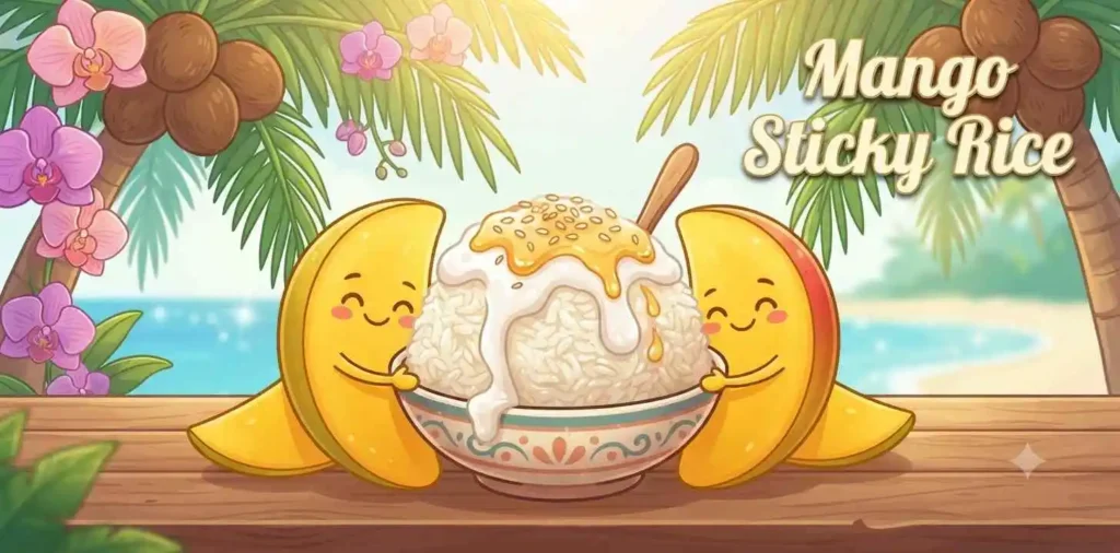 Cute mango sticky rice