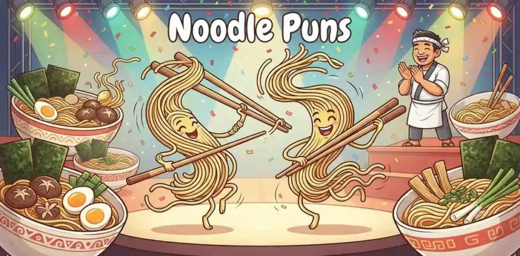 Playful dancing noodle characters