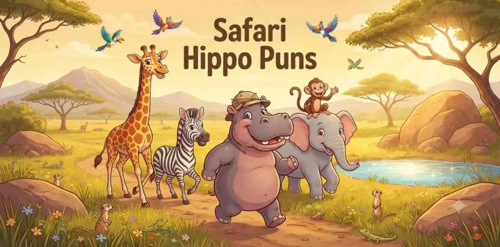 Hippo safari adventure scene