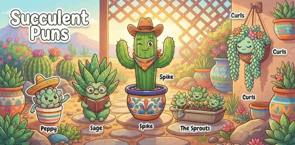 Cute succulent plant characters