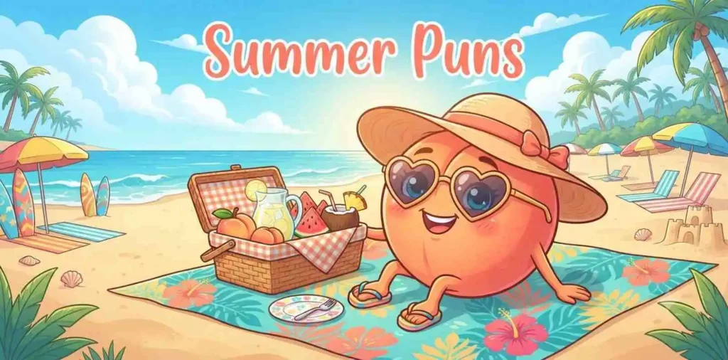 Happy peach beach picnic