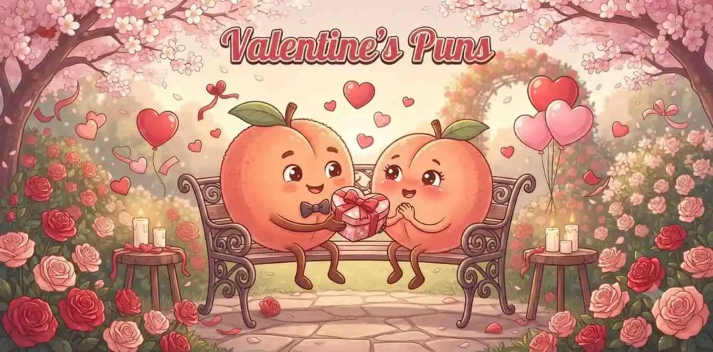 Romantic peach couple smiling