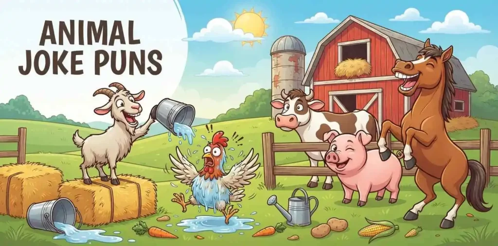 Funny animals causing playful trouble