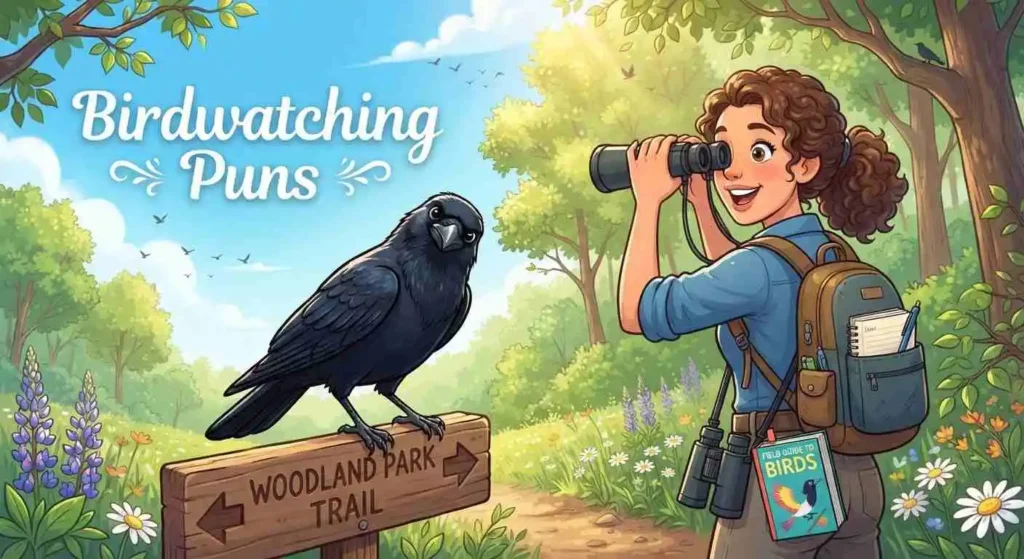Funny birdwatching  scene