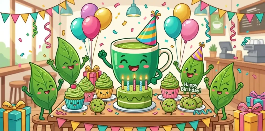 Matcha birthday celebration