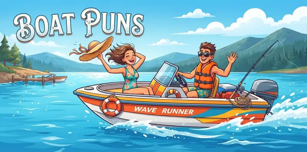 Funny boat ocean