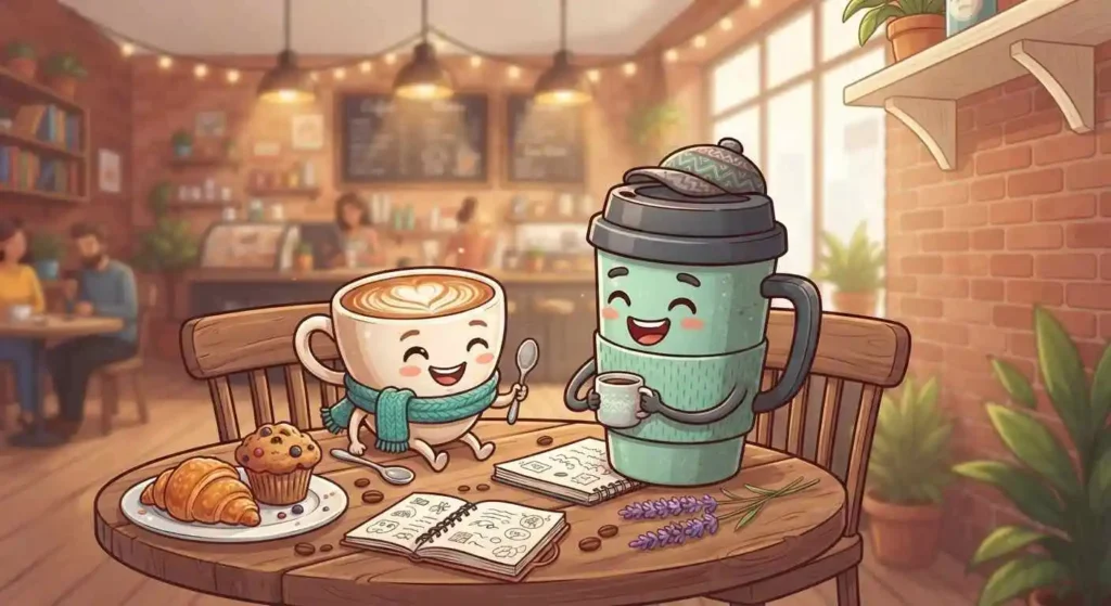 Friends sharing coffee