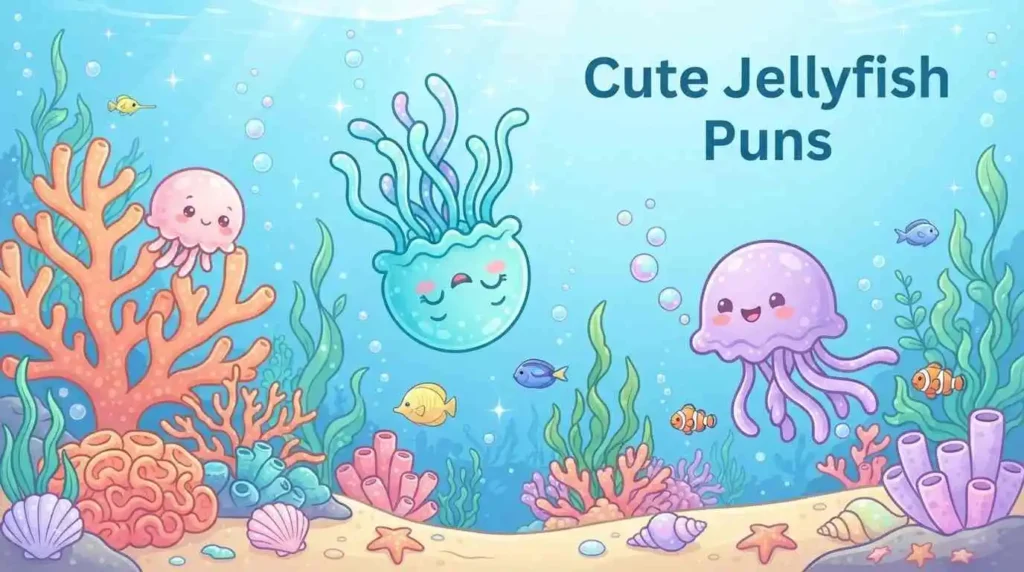 Adorable jellyfish friends underwater