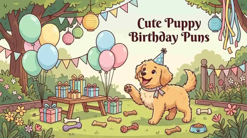 Adorable puppy birthday celebration