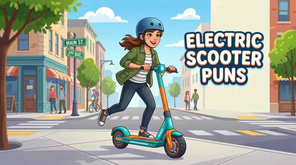 Funny electric scooter  illustration