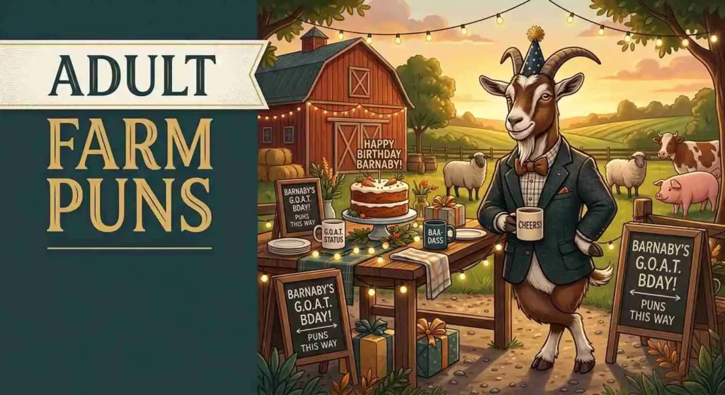 Farm animals adult birthday party