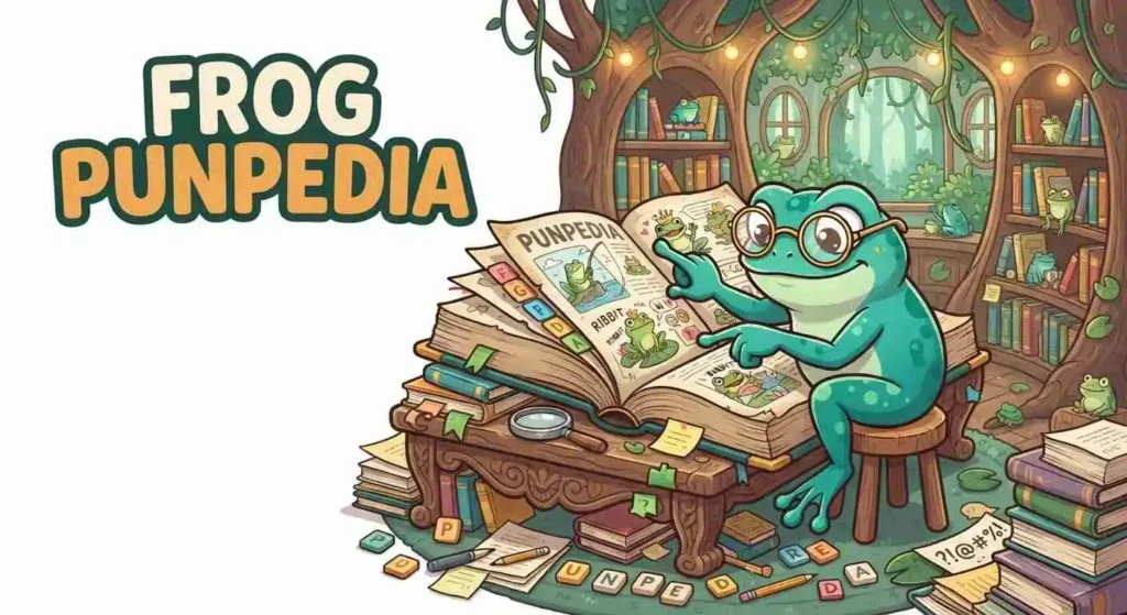 frog exploring pun book