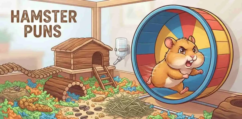 Funny hamster running on exercise wheel