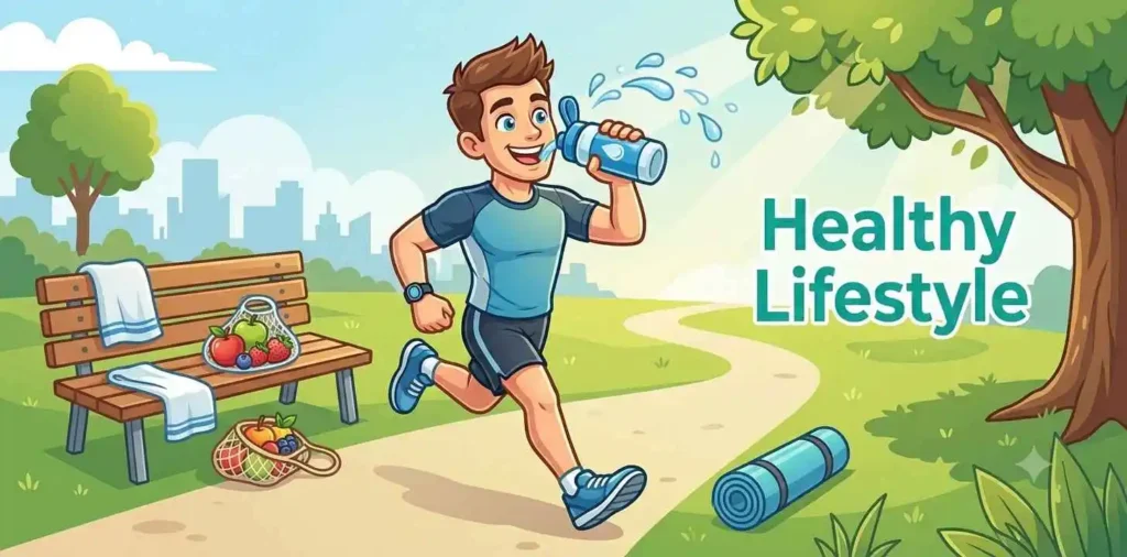 athlete drinking water outdoors