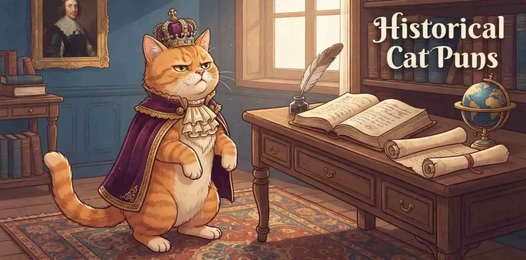 Regal cat dressed in historical costume