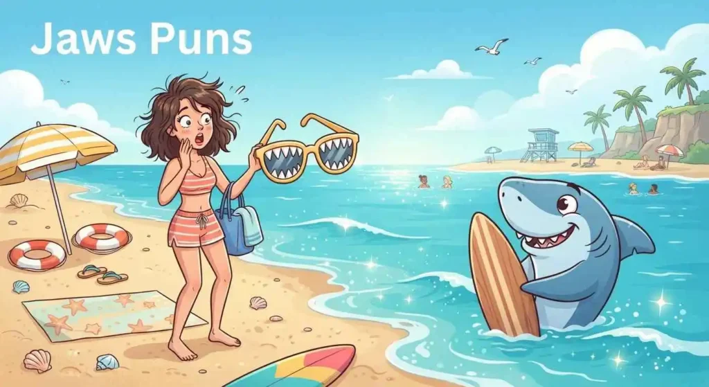 Funny shark jaws scene