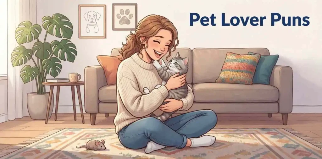 Woman cuddling her happy dog