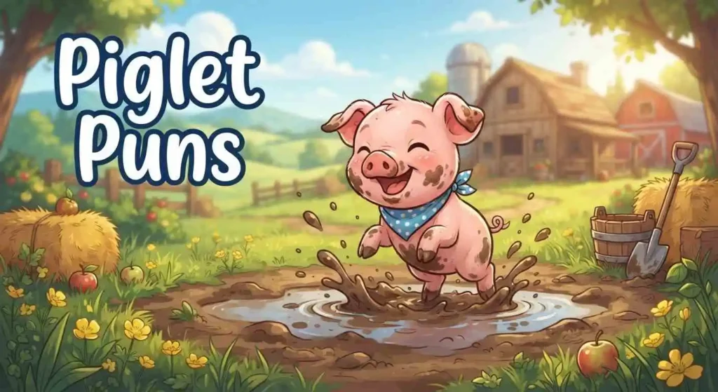 Funny pig making playful oink sounds