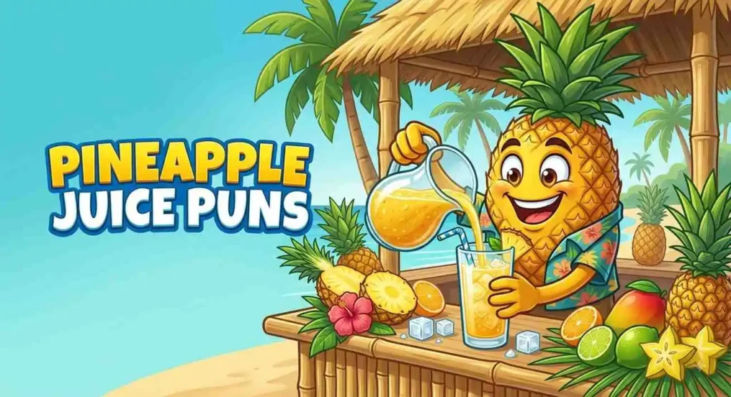 Playful pineapple serving tropical juice