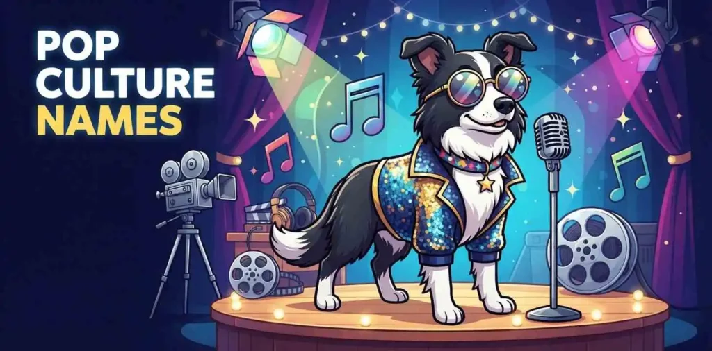 Stylish dog with pop culture accessories