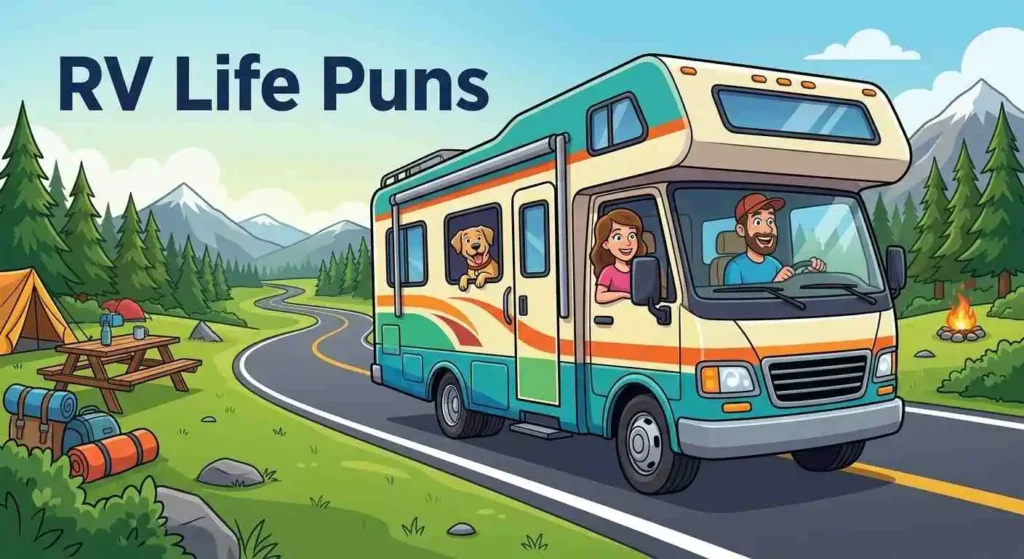 Funny RV on road trip
