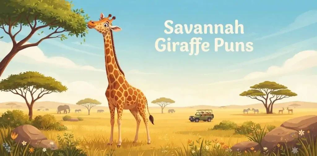 Giraffe exploring African savannah