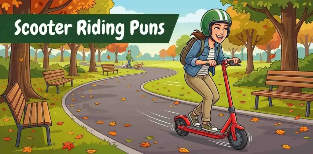 Funny scooter rider  scene